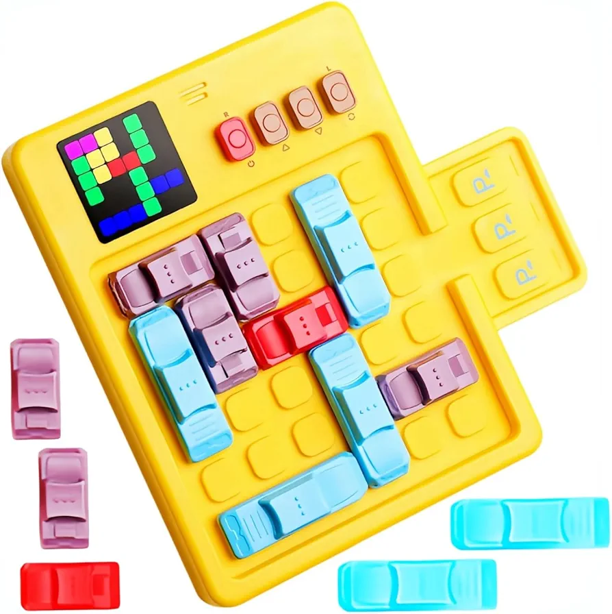 Intelligent Car Huarong Road Speed ESCAPE Game Maze Puzzle 1500 Levels Desktop Brick Game Machine Jigsaw Blocks Automatic Parking Sensing Logic Thinking Kid's Toys Teens/Boys/Girls Gift