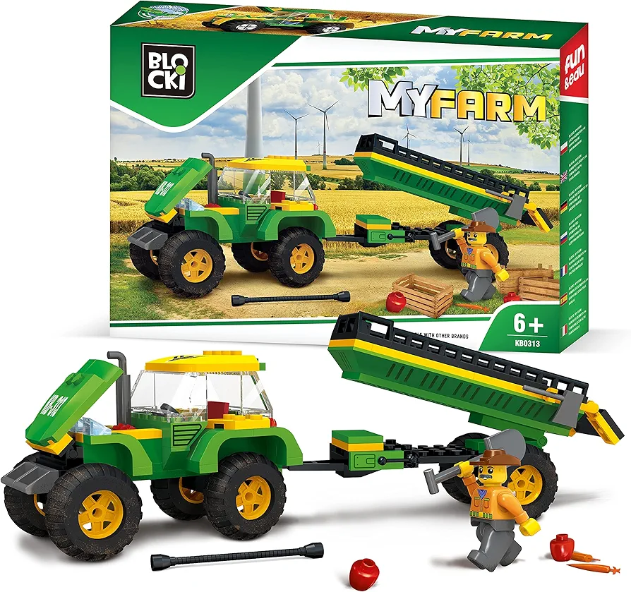 BLOCKI MyFarm Traktor z przyczepÃ [KLOCKI]