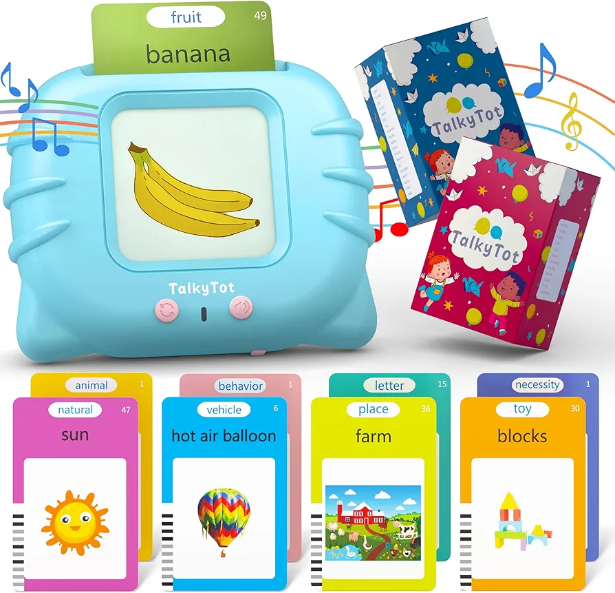 Talking Flash Cards for Toddlers, Pocket Speech, Activities to Help Toddlers Talk, Speech Therapy Toys for Toddlers 3-4, Card Early Education Device, Autism Sensory Toys, 510 Sight Words