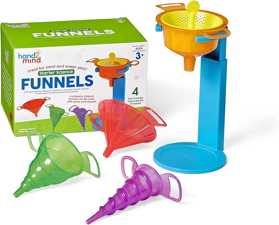 hand2mind Starter Science Funnels, Science Lab Equipment, Sifting Toys, Sand Sifter, Water Table Toys, Sensory Play Toys, Educational Science Kits, Kids Chemistry Set, Science Supplies for Classroom