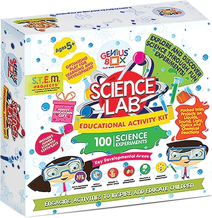 Genius Box Science Lab Toddler kit | 30 Science Experiment kit | DIY Activity Kit | Puzzles Game for Over 5 Years Kids | STEM | Fun Learning Toys | Education Toys Gift