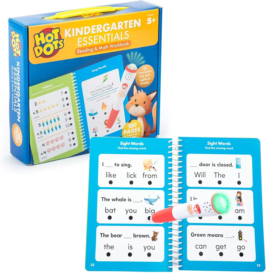 Educational Insights Hot Dots Kindergarten Workbook, Classroom Essentials, Ages 5+