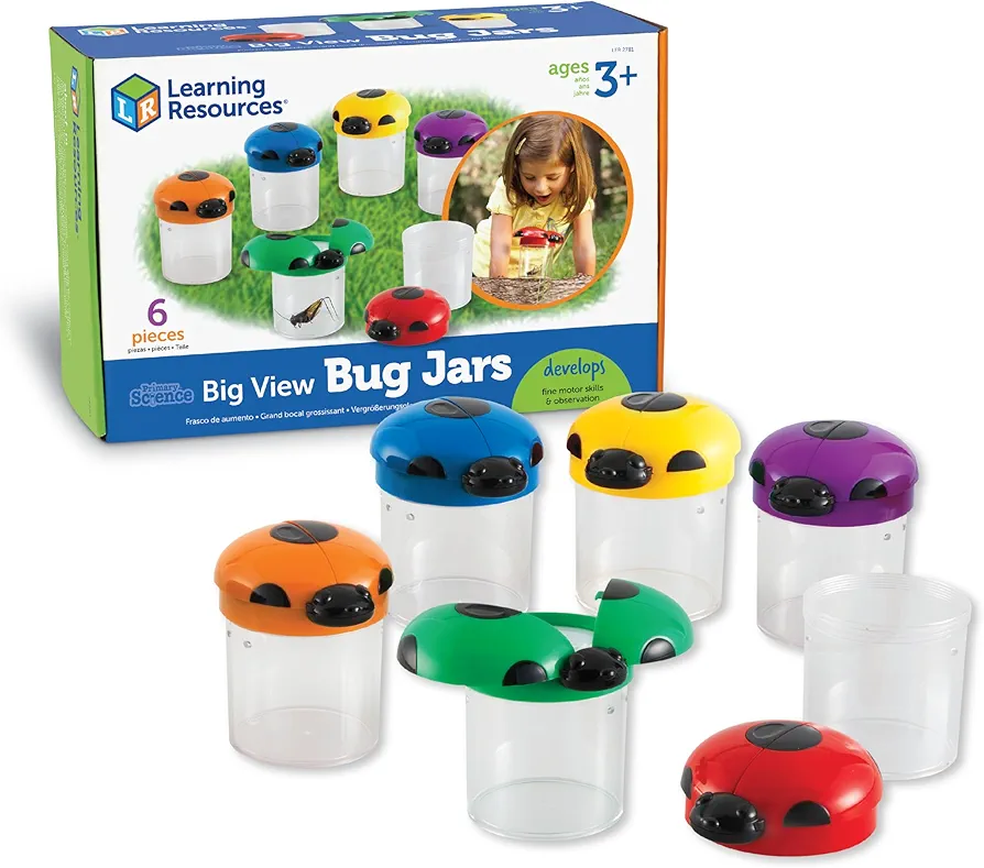 Learning Resources Big View Bug Jar, Outdoor Toys, Science Exploration, Set of 6