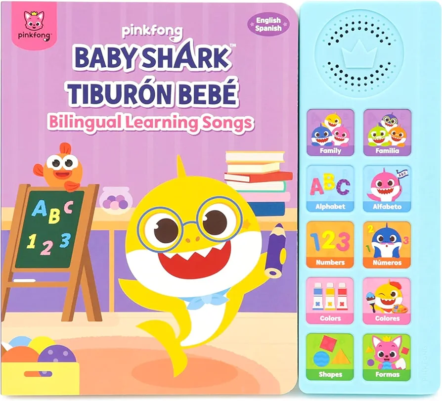 Pinkfong Baby Shark English Spanish Bilingual Learning Songs Sound Book l Bilingual Children's Sound Books l Interactive Learning Books for Toddlers, Infant l Learning & Education Toys 18 months