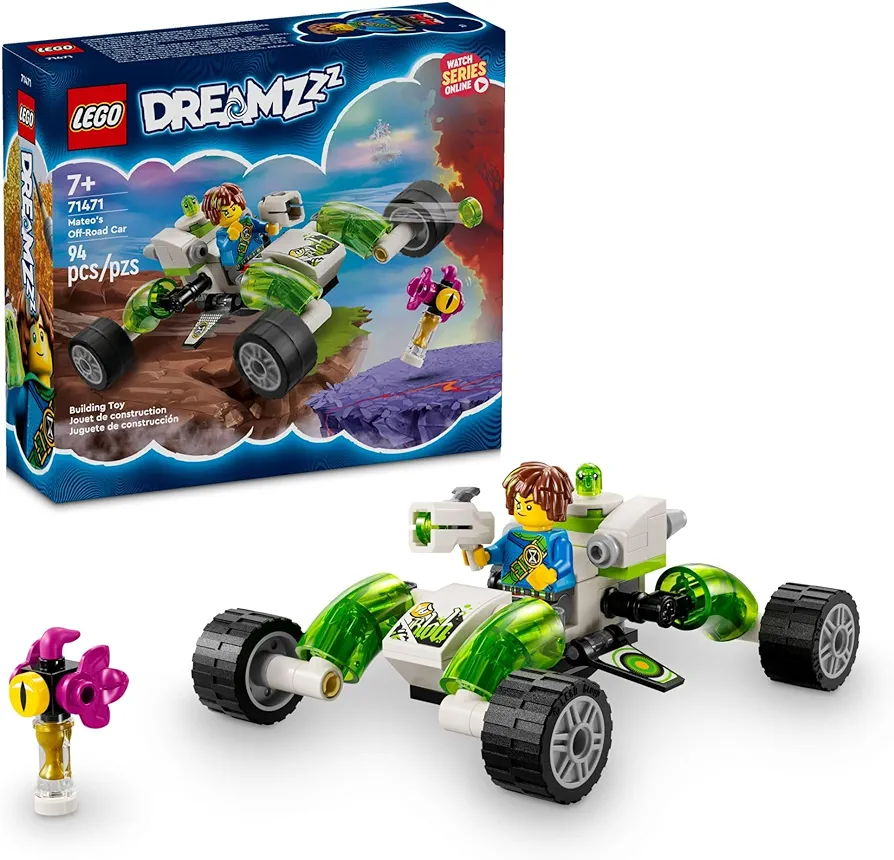 LEGO DREAMZzz Mateo’s Off-Road Car Toy, Kids can Build a Dune Buggy Toy or Quadcopter, includes Mateo Action Figure and Other Characters from The TV Show, Great Toy for Kids 7 Years Old and Up, 71471