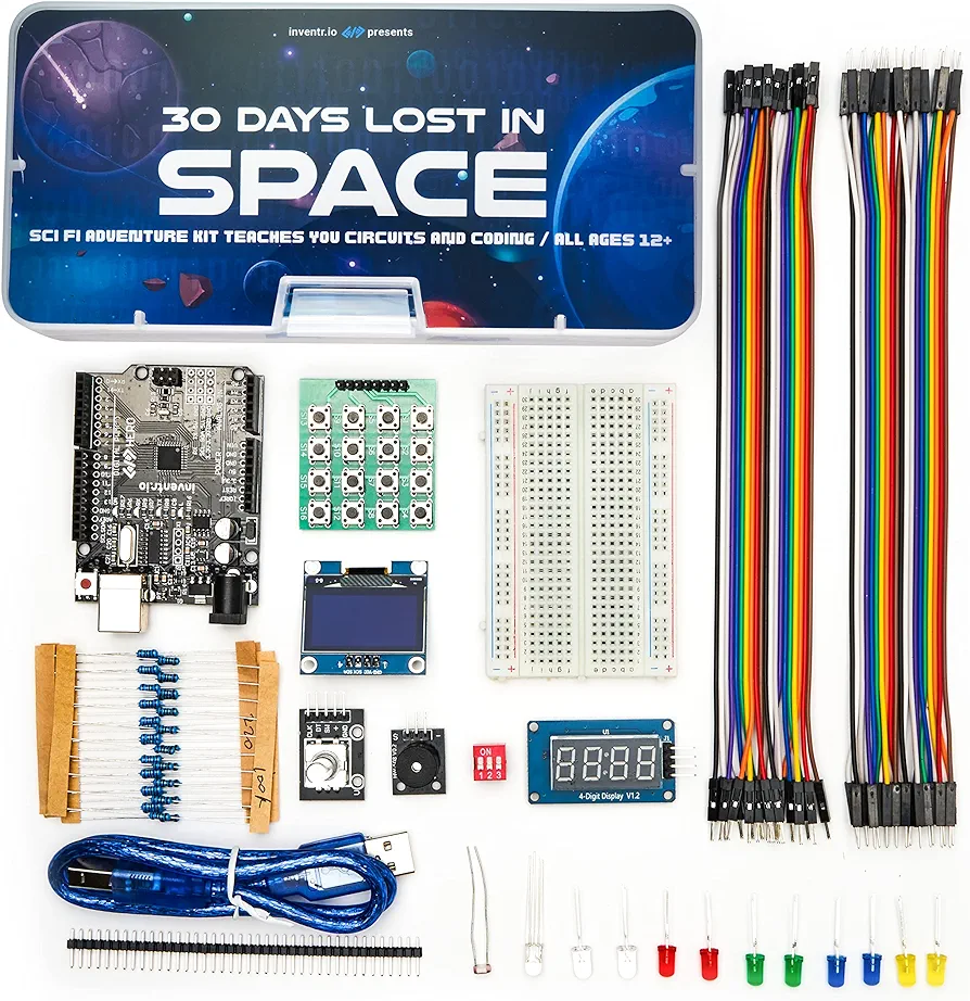 | Adventure Kit: 30 Days Lost in Space for Exploratory Skills | Arduino IDE Compatible | Coding Challenge | Kids & Teens Robotics Project | Engineering Set by NASA Researcher