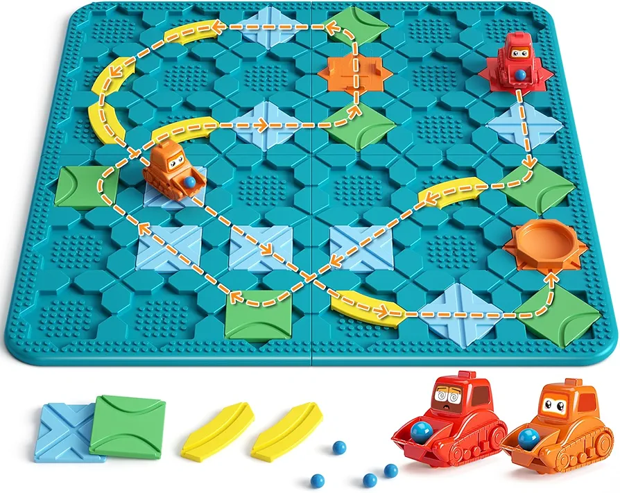 Kids Board Games Learning Toys, STEM Educational Logic Kits with 200+ Challenges & 4 Difficulty Levels, Brain Puzzles Maze Games for Boys Girls Ages 3-10 Birthday Gifts