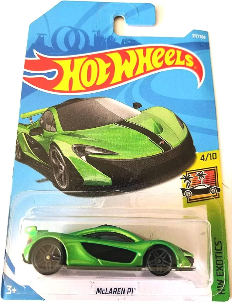 Hot Wheels 2018 50th Anniversary HW Exotics McLaren P1 317/365, Green Long card