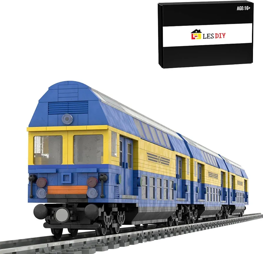 MINDEN Train Building Set, MOC-130907 Double Deck Train Car Model, Top Present for Boys and Girls, for Train Enthusiasts Lovers, 2700PCS