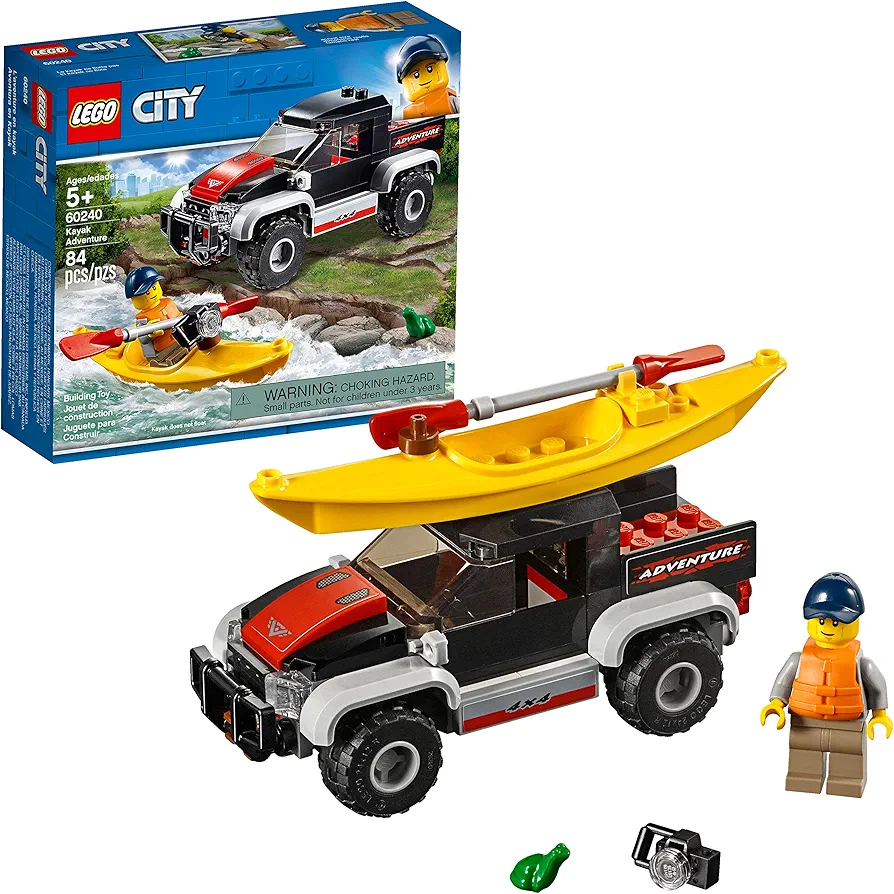 LEGO City Great Vehicles Kayak Adventure 60240 Building Kit (84 Pieces)