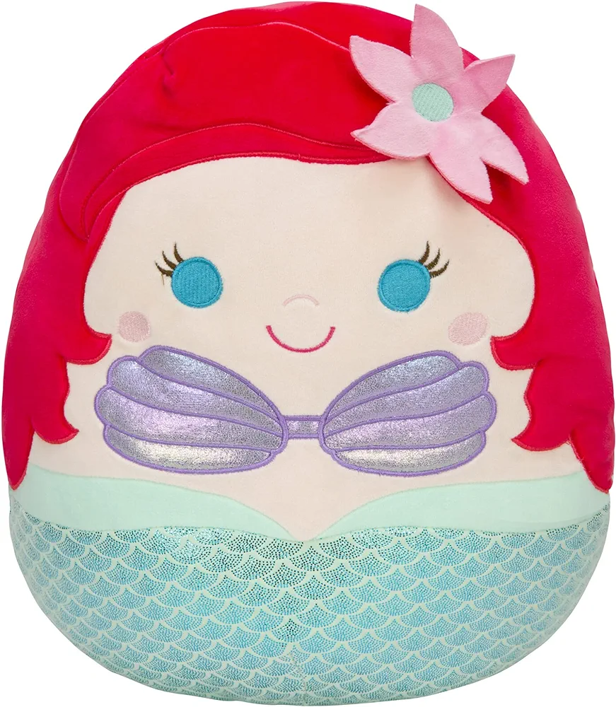 Squishmallows Disney 14-Inch Ariel Plush - Add Ariel to Your Squad, Ultrasoft Stuffed Animal Large Plush Toy, Official Kellytoy Plush