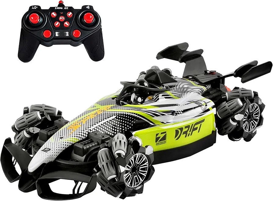 Drift King Remote Control Car RC Racing Cars, 2.4 Ghz High Speed Fast 360° Spin RC Stunt Drift Car with LED Lights, Vehicle Toy Cars for Kids Age 6 7 8-12 Boys & Girls Birthday Gifts