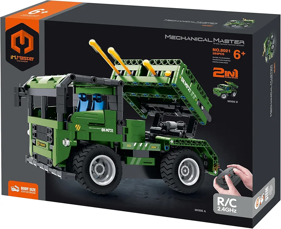 Mechanical Master - R/C 2-in-1: Rocket Launcher - 364pcs - Building Blocks Model Vehicle Set, Remote Control, 2 Configurations