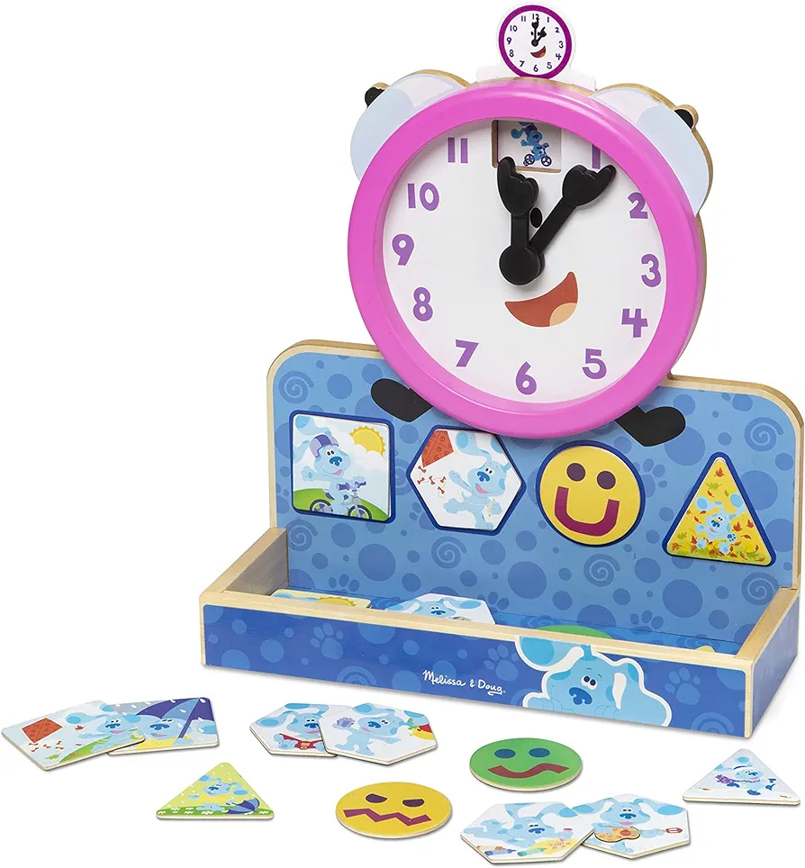 Melissa & Doug Blue's Clues & You! Wooden Tickety Tock Magnetic Clock (31 Pieces)