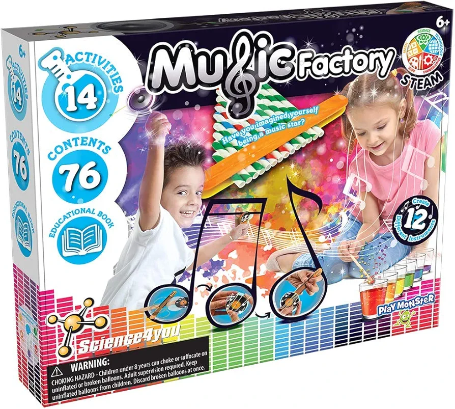 Science4you - Music Factory - 14 Sonic Experiments to Listen and Play - Fun, Education Activity for Kids Ages 6+