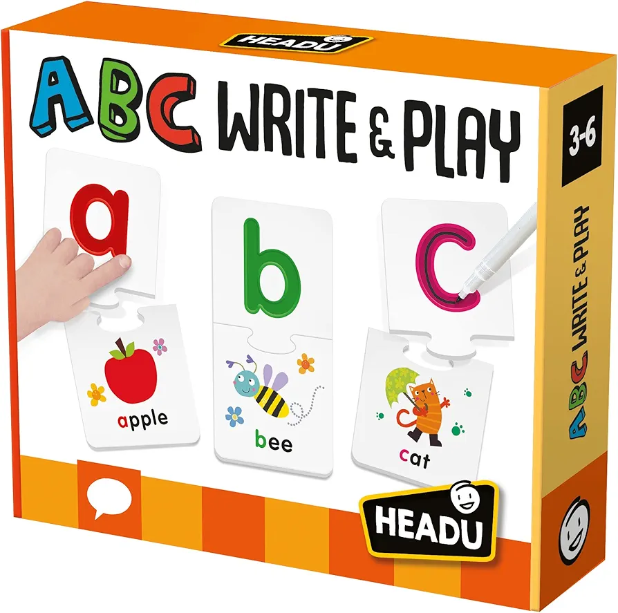 Headu ABC Write & Play, Educational Toys for Boys and Girls Ages 3-6 Years Old, Preschool Learning Toys, Teacher Homeschool Supplies, Birthday