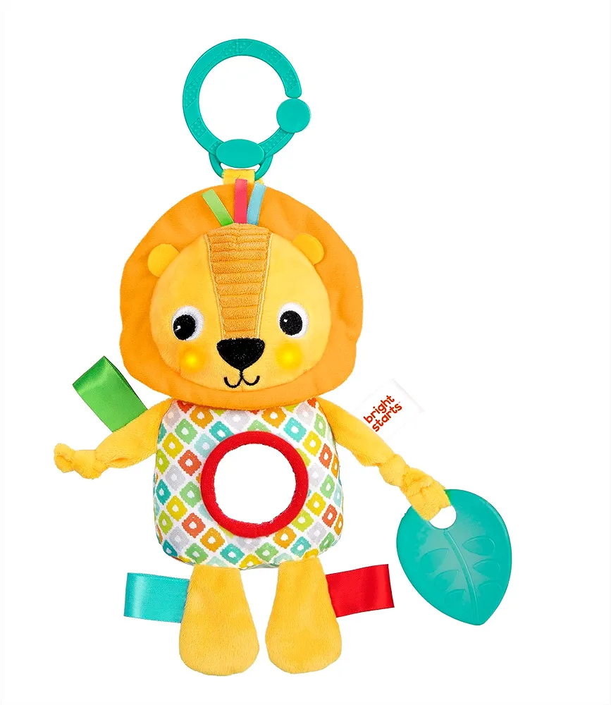 Bright Starts Huggin’ Lights Musical Light Up Toy for Stroller and On-The-Go - Lion - Unisex, Newborn +