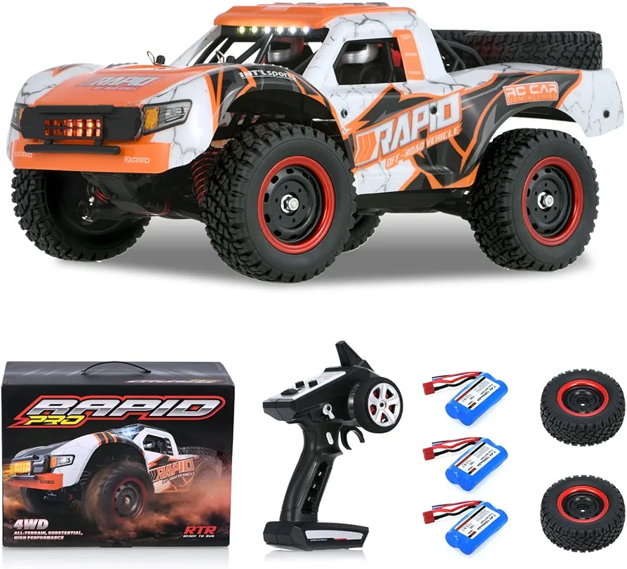 GoolRC 1:14 Brushless RC Trucks, 70 KMH High Speed 4WD RTR Fast RC Cars All Terrain, 2024 New Upgrade Electric Off-Road Remote Control Truck with 3 Batteries, Vehicle Car Toys Gifts for Boys