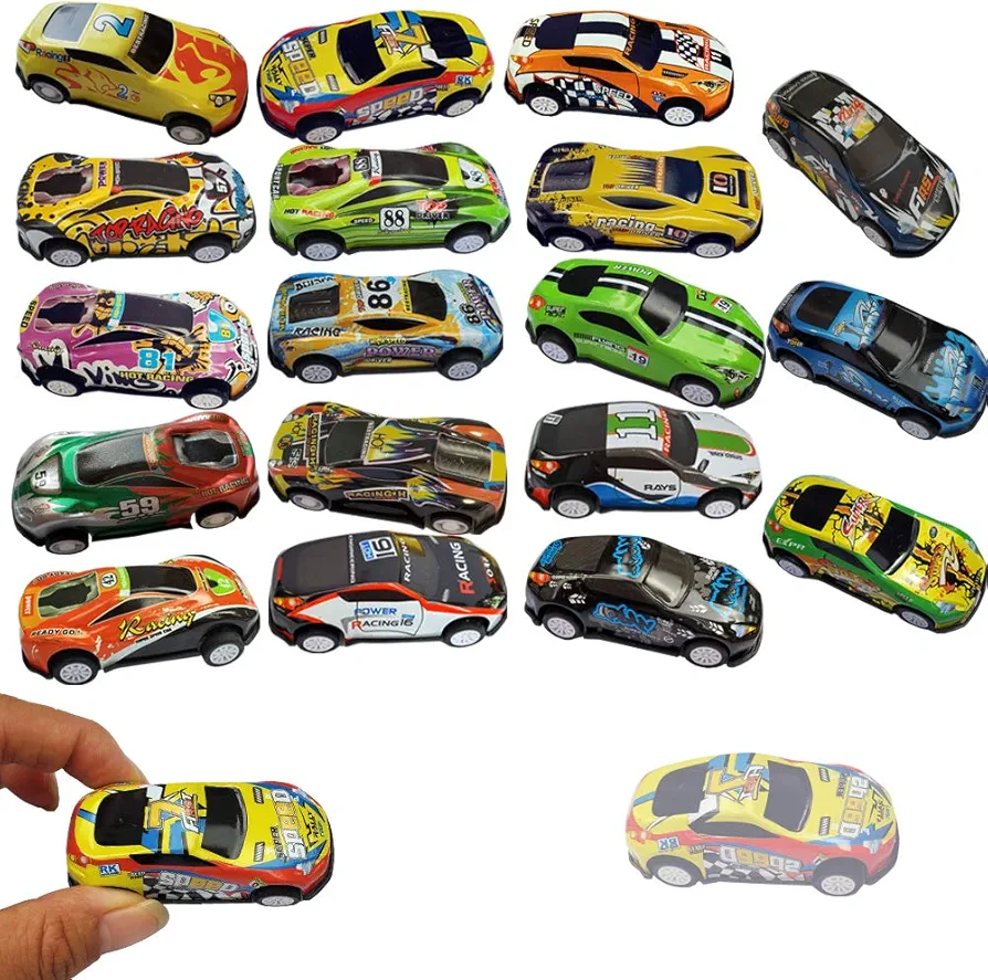 18Pcs Metal Pull Back Racing Car Toy Die Cast Race Car Vehicles Friction Powered Toddler Boy Car Toys 2.7 Inch