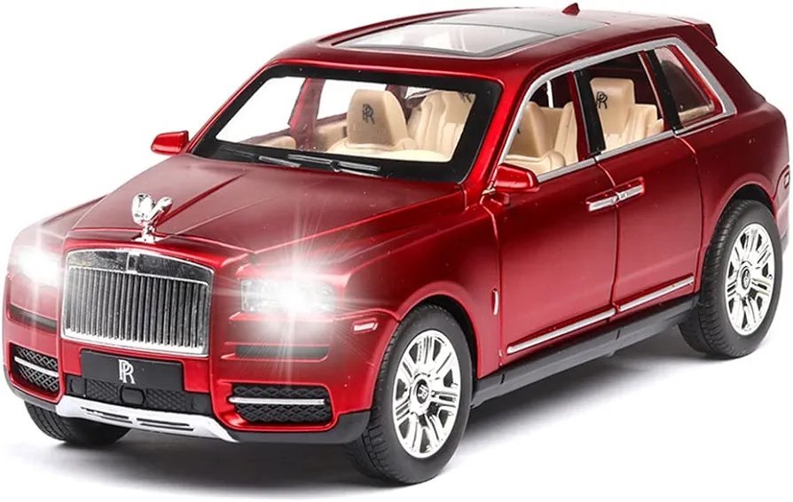 EROCK 1/24 Rolls-Royce Cullinan Model Car, Alloy Die Casting Collectible Pull Back Toy Car with Sound and Light for Kids Boy Girl Birthday Gift