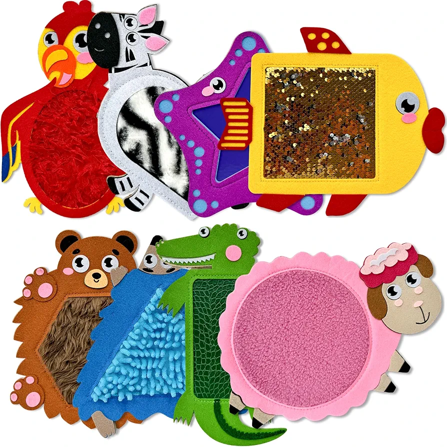 QUOKKA Vine 8 Set Sensory Toys for Kids with Autism - Sensory Mats for Children - Sensory Room Play Items Animals - Special Education Classroom Texture Toys - Lava Floor Tiles for Boys and Girls