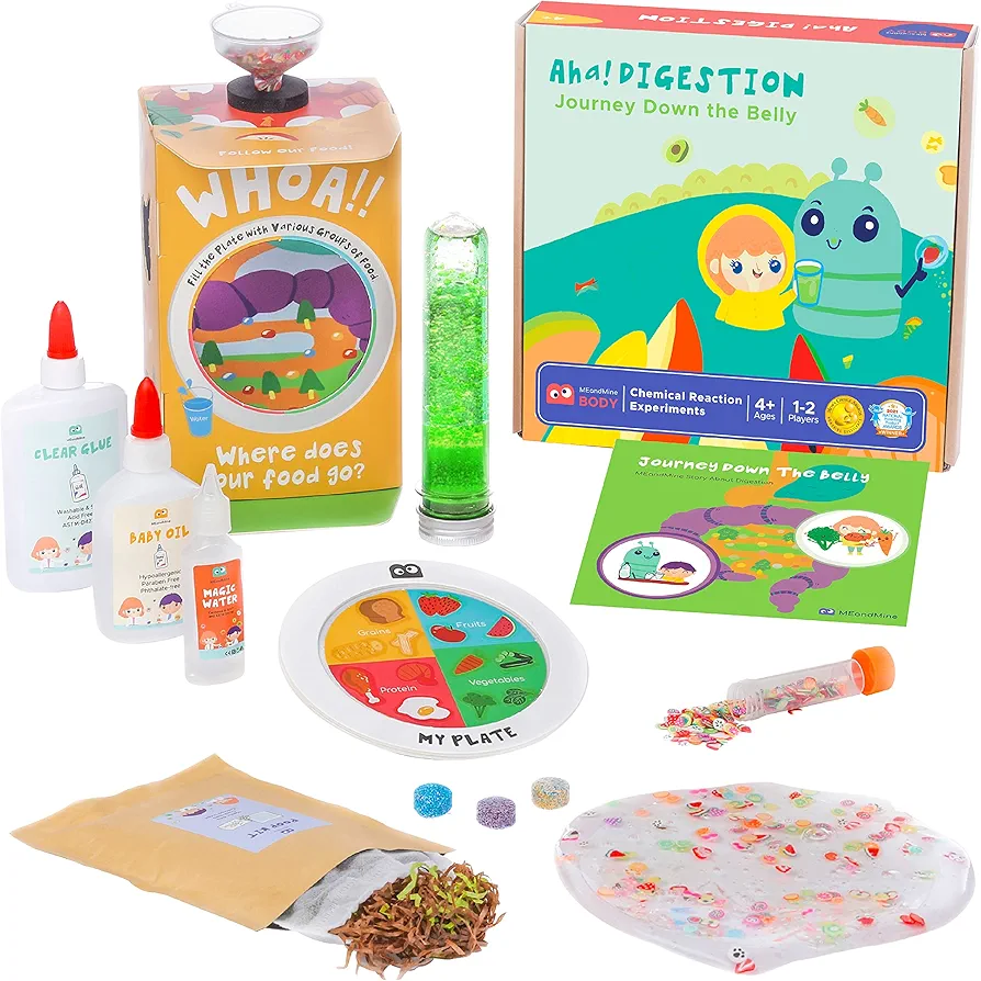 Digestion Lab - STEM Toy- Poop Lab, Food Slime, Nutrient Fizzy Lava-Science Kits for Kids 4-7- Learning & Education Toys