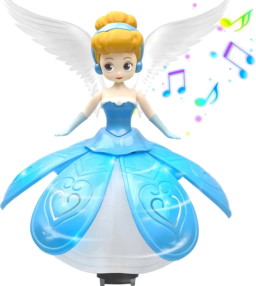 Frozen Princess Dancing Toys,Girls Robot Toy with Music and LED Colored Lights,Ice Princess Interactive Toys Birthday Gifts for Girls Ages 2 3 4 5 6 7 8 Year Old (Blue-2)