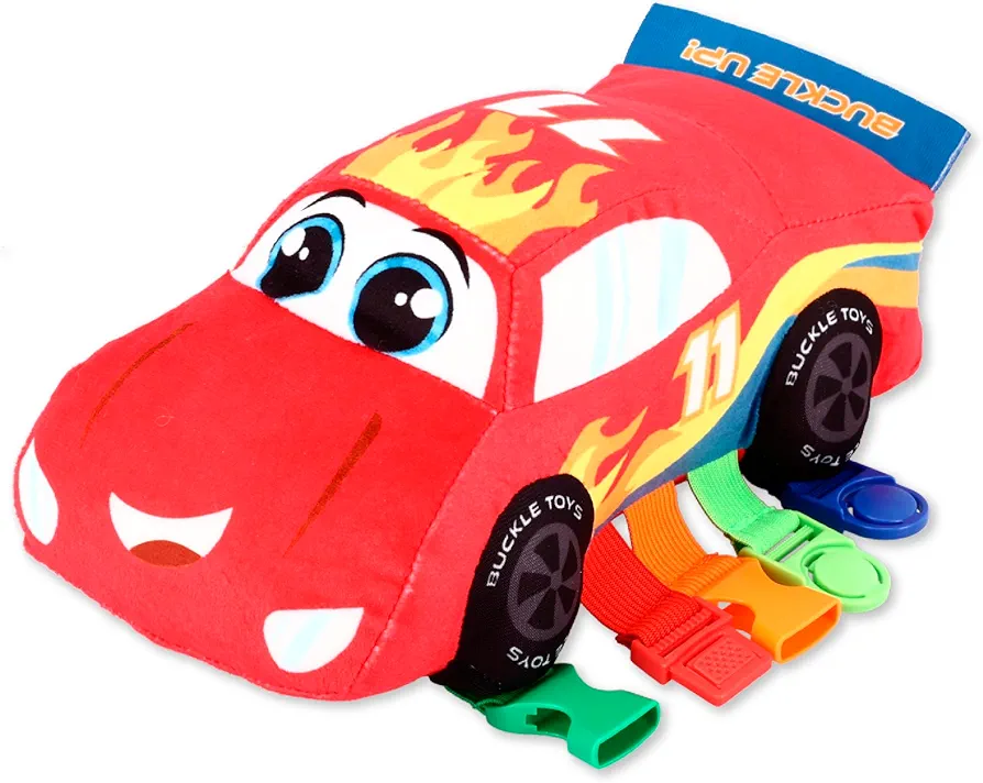 Buckle Toys - Bullet Racecar - Develop Fine Motor Skills - Sensory Learning Activity Toys - Toddler Plane Travel Essential