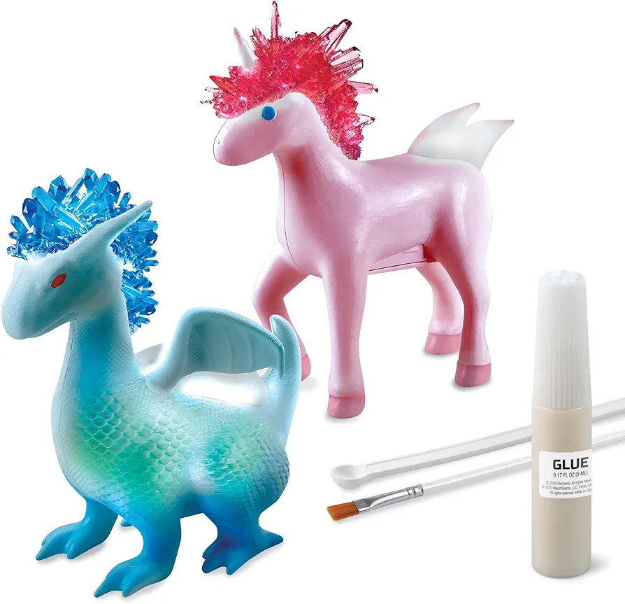 Discovery™ #MINDBLOWN Crystal Creatures Dragon & Unicorn Crystal Grow Kit [Amazon Exclusive] Easy & Simple DIY STEM Science & Chemistry Set, Fun Learning Arts & Crafts Kids Toy, Safe for Ages 8+