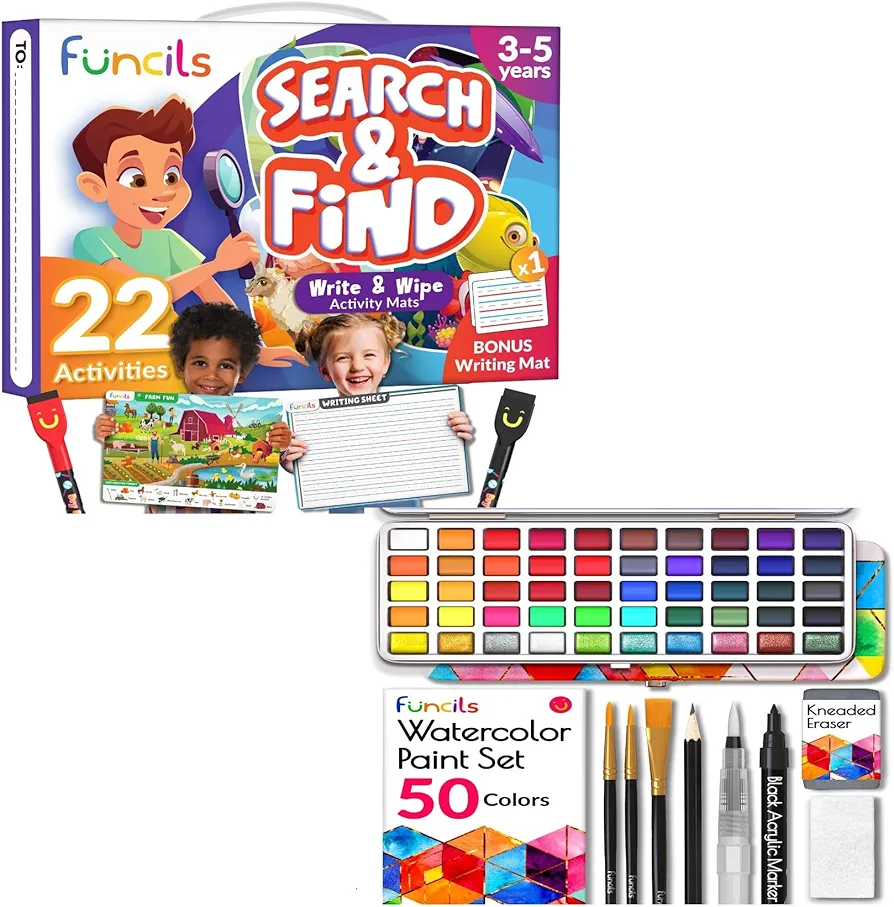 Search & Find + Watercolor Paint Set Bundle