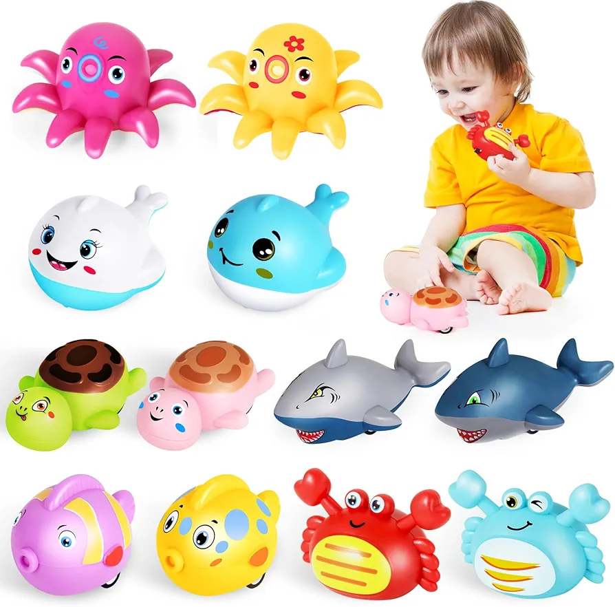 12 Pcs Pull Back Cars for Toddlers 1-3, Cute Animal Pull Back Racing Cars, Bulk Mini Car Toys fors Boys Girls , Party Favors for kids, Treasure Box Toys Small Cars Bulk Prizes Birthday Gift for Kids