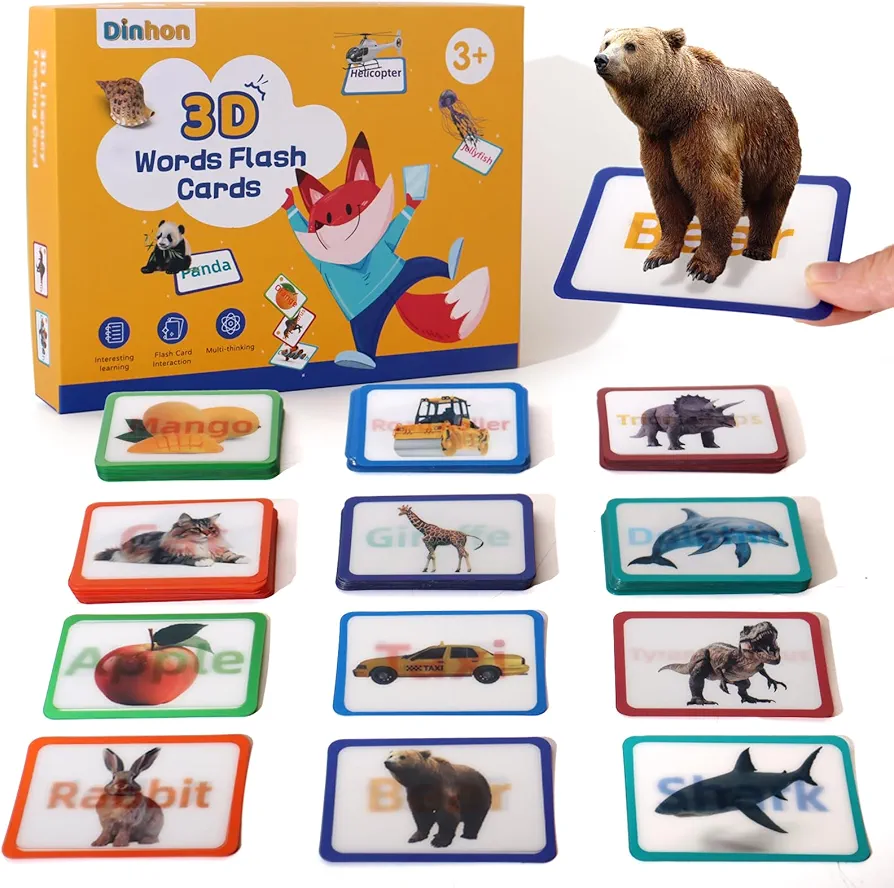 3D visual change cognitive card My First Flash Cards for Toddlers，Fun Learning and Educational Flashcards，Little gifts for boys and girls