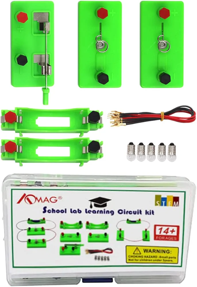 AOMAG Physics Science Lab Learning Circuit kit,Electricity Experiment Set,Building Circuits for Kids Junior Senior High School Students (Basic kit)