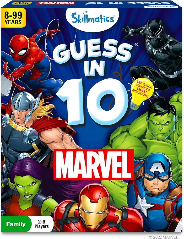 Skillmatics Collectible Card Game - Guess in 10 Marvel, Perfect for Boys, Girls, Teens, Adults Who Love Board Games, Toys, Avengers, Spiderman, Iron Man, Gifts for Ages 8, 9, 10 and Up