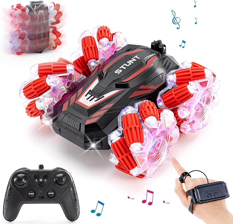 Gesture Sensing RC Stunt Car, Best Birthday Gifts for Kids,Double-Sided 360° Flips RC Cars for Boys Age 6-12 8-12 Birthday Gifts Toy Cars,4WD Transform Off Road for Rotating