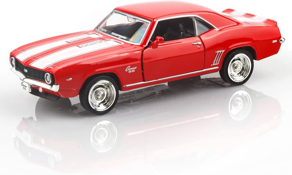 1/36 Scale Diecast Cars,1969 Camaro SS Cars Models,Pull Back Vehicles Toy Cars,Cars Gifts for Boys Girls (Red)