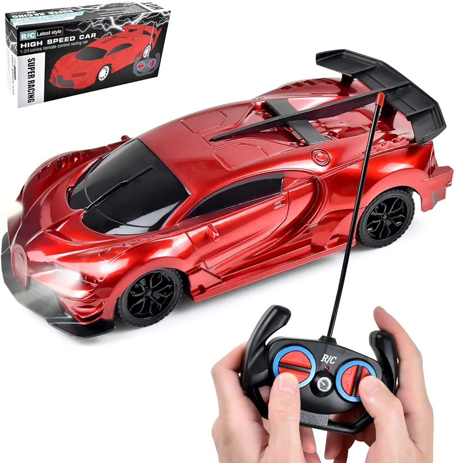 RC Car Toys for 3+ Boys and Girls Gift, Hobby Racing Car Toy (Red)