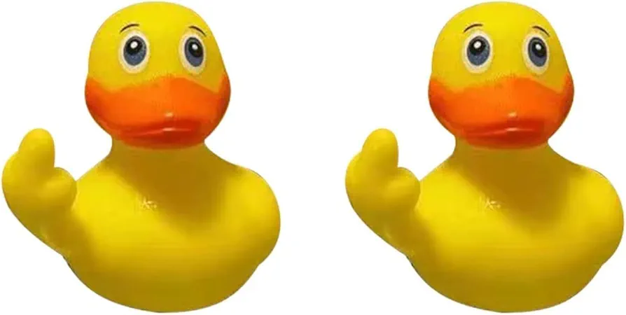 2Pcs Yellow Rubber Ducks Decor, 2.28" Finger Rubber Duck, Cute Small Rubber Ducks Funny Rubber Duck Toys Car Accessories for Bathroom Car Dashboard Decorations，Bath Ornamental