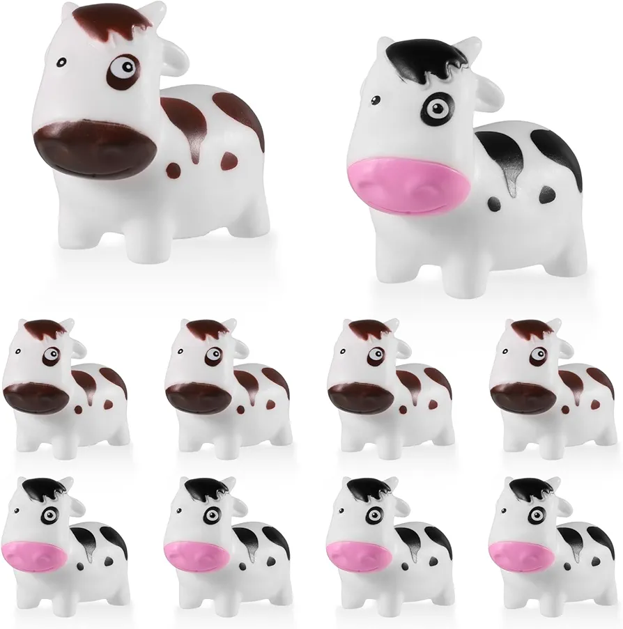 10pcs 3-Inch Rubber Cows Bath Toys, Cute Rubber Moo Moo Subaru Cows Floating Baby Bathtub Toys Bath Toys Water Play Set for Moo Moo Subaru Car, Baby Showers, Rewards Birthday Gift (2 Colors)