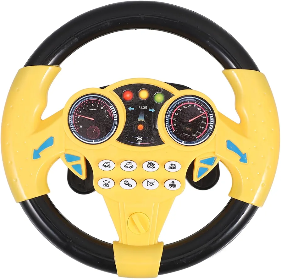 Toyvian Steering Wheel Toy Car Big Wheel Kids Steering Wheel Tool with Light and Music Steering Wheel Tool Portable Toddler Girls Boys Children for Kids Simulated Steering Wheel