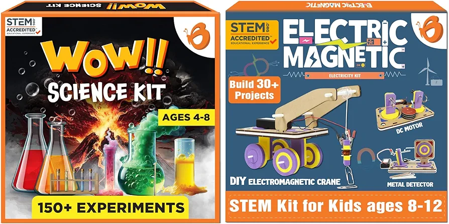 ButterflyEdufields 150+ Experiments Wow Science Kit for Boys and Girls Ages 4 6 8 10 & 30in1 STEM Kits for Kids Age 8-10-14