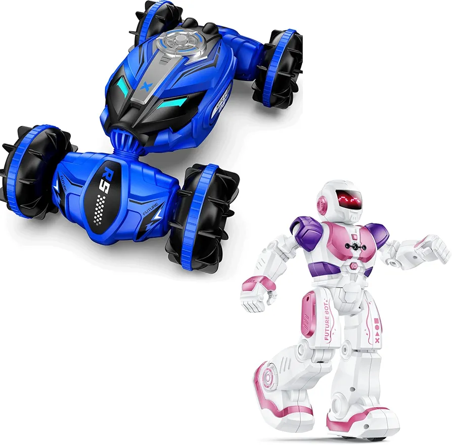 Ruko 6088 Pink Robot and Q150 Amphibious Remote Control Car