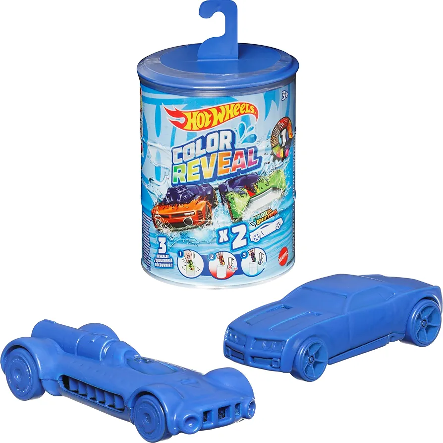 Hot Wheels Set of 2 Color Reveal Cars or Trucks in 1:64 Scale, Surprise Reveal & Repeat Color Change in ICY Cold or Warm Water (Styles May Vary)