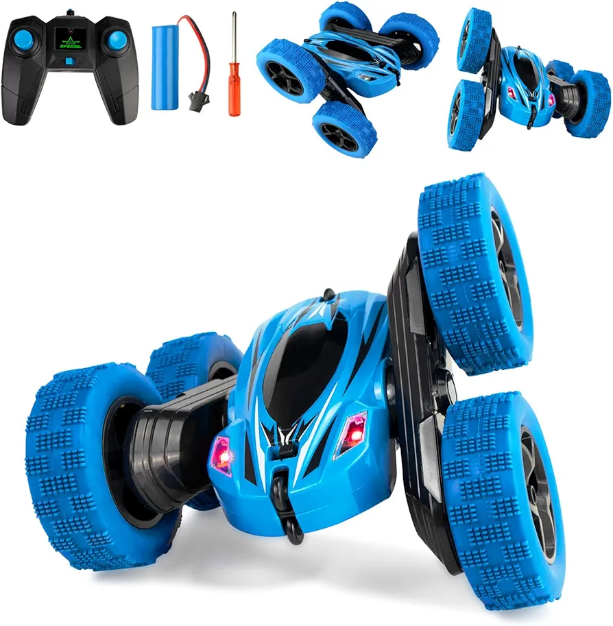 CORPER TOYS Remote Control Car for Kids Ages 6+ with Double-Sided Driving 360-degree Flips,Headlights,2.4Ghz RC Stunt Car for Boys Girls Remote Race Car Gift Set for Birthday Christmas