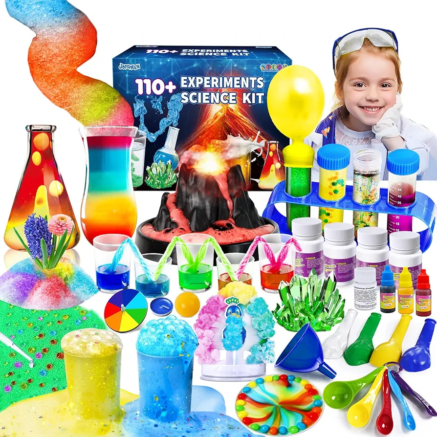 JOPSHEEN 110+ Science Experiments Kits for Kids, Science Projects STEM Activies Toys Gifts for Boys & Girls, Volcano Eruption, Chemistry Set and More Scientist Educational Toys