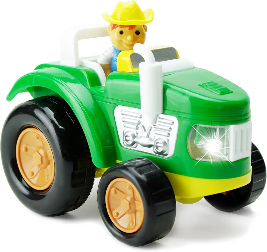 Boley Green Farm Tractor - Farm Toy for Kids, Children, Toddlers - Educational Lights and Sounds Toddler Vehicle - Perfect for Hours of Pretend Play! Great Stocking Stuffer!