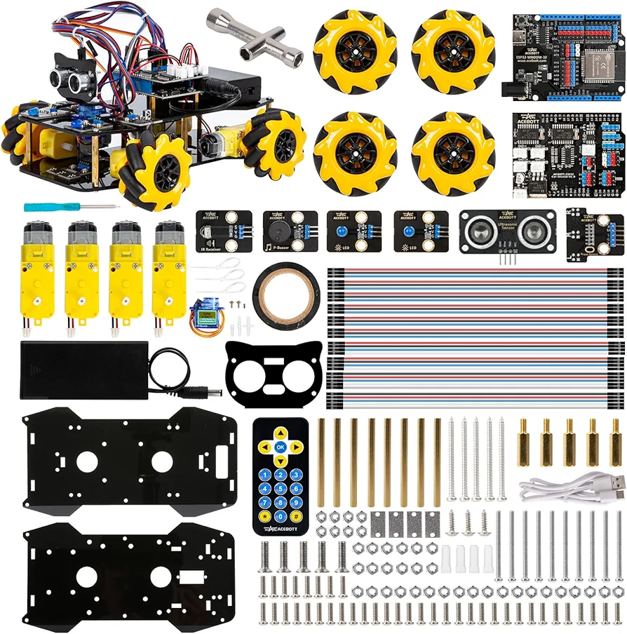 ESP32 Smart Car kit Compatible with Arduino IDE,Multi-Way Cruise & Obstacle Avoidance,IR App Control,Expandable Functions STEM Toys for Girls,Boys,Teens,Adults (Smart Car)