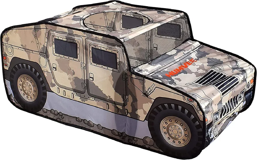 Sunny Days Entertainment Humvee Pop Up Tent - Children's Camo Pop Up Playhouse | Camouflaged Military Toy for Kids