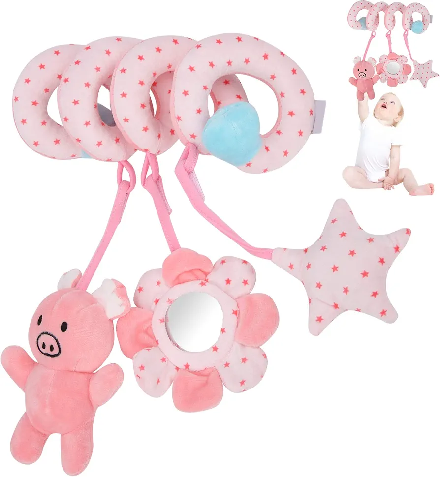 Ejoyous Baby Stroller Hanging Toy, Newborn Pram Crib Plush Toys Infant Spiral Activity Rattle Stroller Car Seat Toy for Babies Boys and Girls()