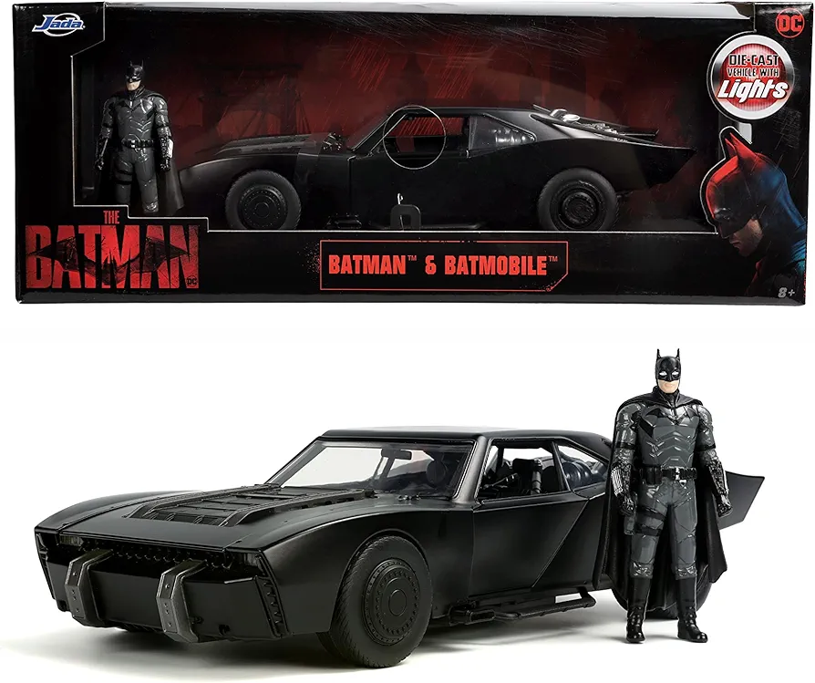 Jada Toys The Batman 1:18 Scale Metal Batmobile Car with Metal Figure, Collecting, Black (253216002), Ages 8 and Up